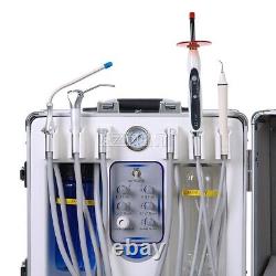 Portable Mobile Dental Delivery Unit Cart Air Compressor+Handpiece Kit 4Hole USA