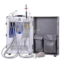 Portable Mobile Dental Delivery Unit Cart Air Compressor+Handpiece Kit 4Hole USA