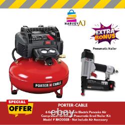 Porter Cable C2002 150 PSI 6 Gallon Oil-Free Pancake Compressor Combo Kit