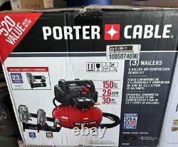 Porter-Cable PCFP3KIT 3-Pc. Nailer and Air Compressor Combo Kit New