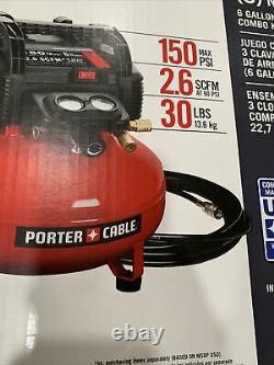 Porter-Cable PCFP3KIT 3-Pc. Nailer and Air Compressor Combo Kit New