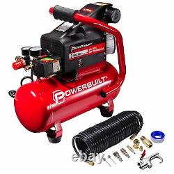 Powerbuilt 3 Gallon Heavy Duty Oil Free Style Air Compressor Kit 240039