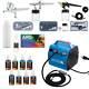 Pro Airbrush System With 3 Airbrushes Deluxe Air Compressor & 6 Paint Colors