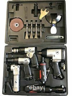 RDGTOOLS 20PC AIR TOOL KIT Drill Die Angle grinder Hammer Ratchet Impact Wrench