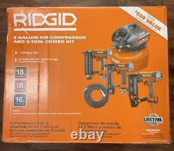 RIDGID 120V 6 Gallon Air Compressor & 3 Tool Combo Kit Model R69603FK