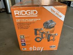 RIDGID 120V 6 Gallon Air Compressor & 3 Tool Combo Kit Model R69603FK Brand New