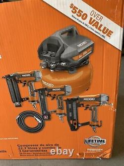 RIDGID 120V 6 Gallon Air Compressor & 3 Tool Combo Kit Model R69603FK Brand New