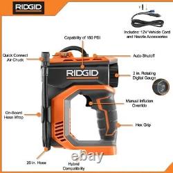 RIDGID 18V Cordless Higher Pressure Inflator Kit With Battery And Charger