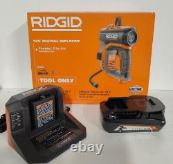 RIDGID 18-Volt Digital Inflator (R87044) 2AH battery + Charger Roadside Kit