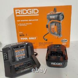 RIDGID 18-Volt Digital Inflator (R87044) 2AH battery + Charger Roadside Kit