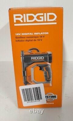 RIDGID 18-Volt Digital Inflator (R87044) 2AH battery + Charger Roadside Kit