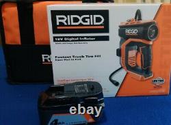 RIDGID 18-Volt Digital Inflator (R87044) 4AH battery Tool + Battery Roadside kit