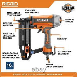 RIDGID Air Compressor 6 Gal Electric Pancake Brad and Straight Finish Nailer Kit