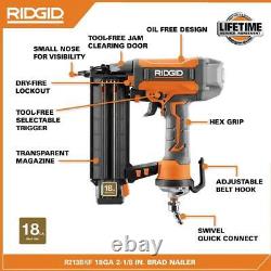 RIDGID Air Compressor 6 Gal Electric Pancake Brad and Straight Finish Nailer Kit