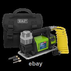 Sealey Mini Air Compressor 12V Heavy Duty DIGITAL Storage Bag Accessory Kit