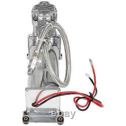 Silver Air Compressor Kit For Train Horns 200PSI 12V Air Horn Suspension Kit