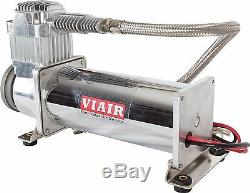 Single Viair 444C Air Compressor Ride Kit 200 psi for Air Suspension Chrome