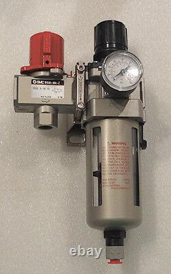 Smc Air Filter And Regulator Kit 1/2 Npt With Auto Drain & Wall Mount Kit
