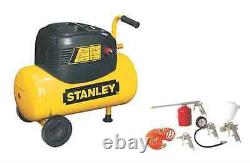 Stanley 24ltr Electric Air compressor Used c/w 5 Piece Accessory Kit