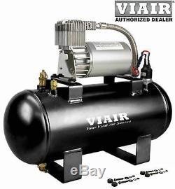 TRUCK AIR HORN & VIAIR120psi 1.5g KIT fits Ford Chevy Dodge Toyota Nissan Truck