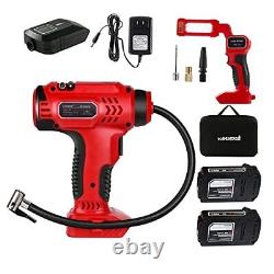 Tire Inflator Air Compressor & Work Light Kit20v Cordless Car Tire Pump With Dig