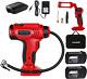 Tire Inflator Air Compressor & Work Light Kit, 20v Cordless Car Tire Pump With Di
