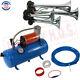 Train Horn Kit Loud Dual 4 Trumpet With 120 Psi 6l Air Compressor Complete System