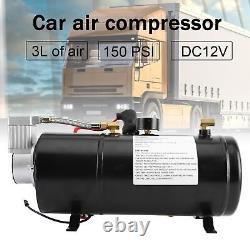 USA DC 12V Truck Boat On-board Air Horn Air Compressor Kits 150PSI With 3 Liter