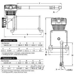 Universal 14 NPT DC 12V 480c 200 PSI Control Air Bag Suspension CompressorP