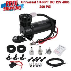Universal Air Suspension Compressor Kit 1/4 NPT for Air Tools, Tires & Vehicles