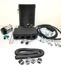 Universal Underdash AC Air Conditioning Evaporator Kit + Vents Hoses Compressor