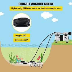 VEVOR Pond Aerator Lake Pond Aeration Kit with 3/4 HP Pump 100' Tube 10 Diffuser