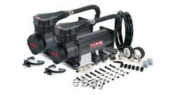 VIAIR Dual 485C Stealth Black Air Compressors Kit for Train Horns 12V, 200 PSI