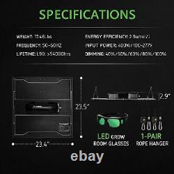 VIVOSUN 96X48X80 Grow Tent 4x8 Complete Kit With 2x VS4000 LED Grow Light