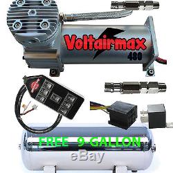 V 480C Air Compressor Ride 200psi rated FREE 9 Gl Stainless Tank/7-Switch Cont