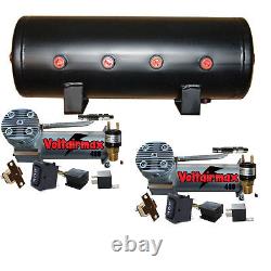 V DC100 Pewter Dual Air Compressors 5 Gal Air Tank Parts Press Switch