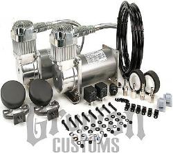 Viair 380C PEWTER Dual Pack Compressor Kit 200 PSI Air Bag Ride Train Horns