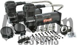 Viair 444C Dual Pack Compressors Air Ride Suspension Black Train Horn Lowrider