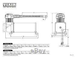 Viair 444C Dual Pack Compressors Air Ride Suspension Black Train Horn Lowrider