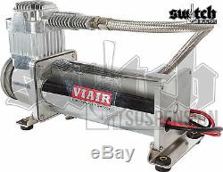 Viair 444c Chrome Air Compressor 200 PSI Single With Remote Filter Mounting Kit