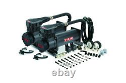 Viair Dual 485C Stealth Black Air Compressor Kit Air Ride, Train Horns -200 PSI