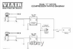 Viair Dual 485C Stealth Black Air Compressor Kit Air Ride, Train Horns -200 PSI