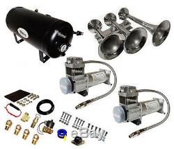 Viking Horns SUPER LOUD 170dB TRAIN AIR HORN KIT WITH DUAL 200 PSI COMPRESSORS