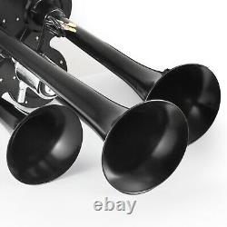4 Trumpet Train Air Horn Kit Avec Compresseur D’air 12v 150 Psi Pour Train De Camion De Voiture