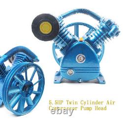 5.5hp 21cfm V Style Twin Cylinder Air Compressor Pump Motor Head Air Tool Kit