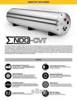 Accuair Endo-cvt Aluminium Brut Réservoir Avec Compresseur D'air 4-angle Vannes Et Adaptateur