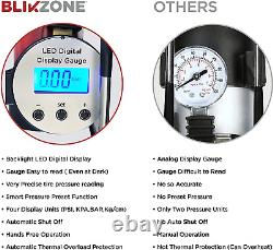 Blikzone 25-pc Compresseur D'air Portable / Kit Gonflable Avec Écran LCD Numérique, Au