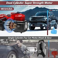 Compresseur D'air Meshuba Twin Cylinder Avec Boîte À Outils Et Kit De Réparation De Pneus Auto