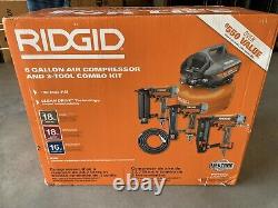 Compresseur d'air RIDGID 120V de 6 gallons et ensemble de 3 outils, modèle R69603FK, tout neuf