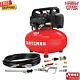 Compresseur D'air Pancake Sans Huile De 6 Gallons Avec Kit D'accessoires De 13 Pièces Portable Rouge Neuf